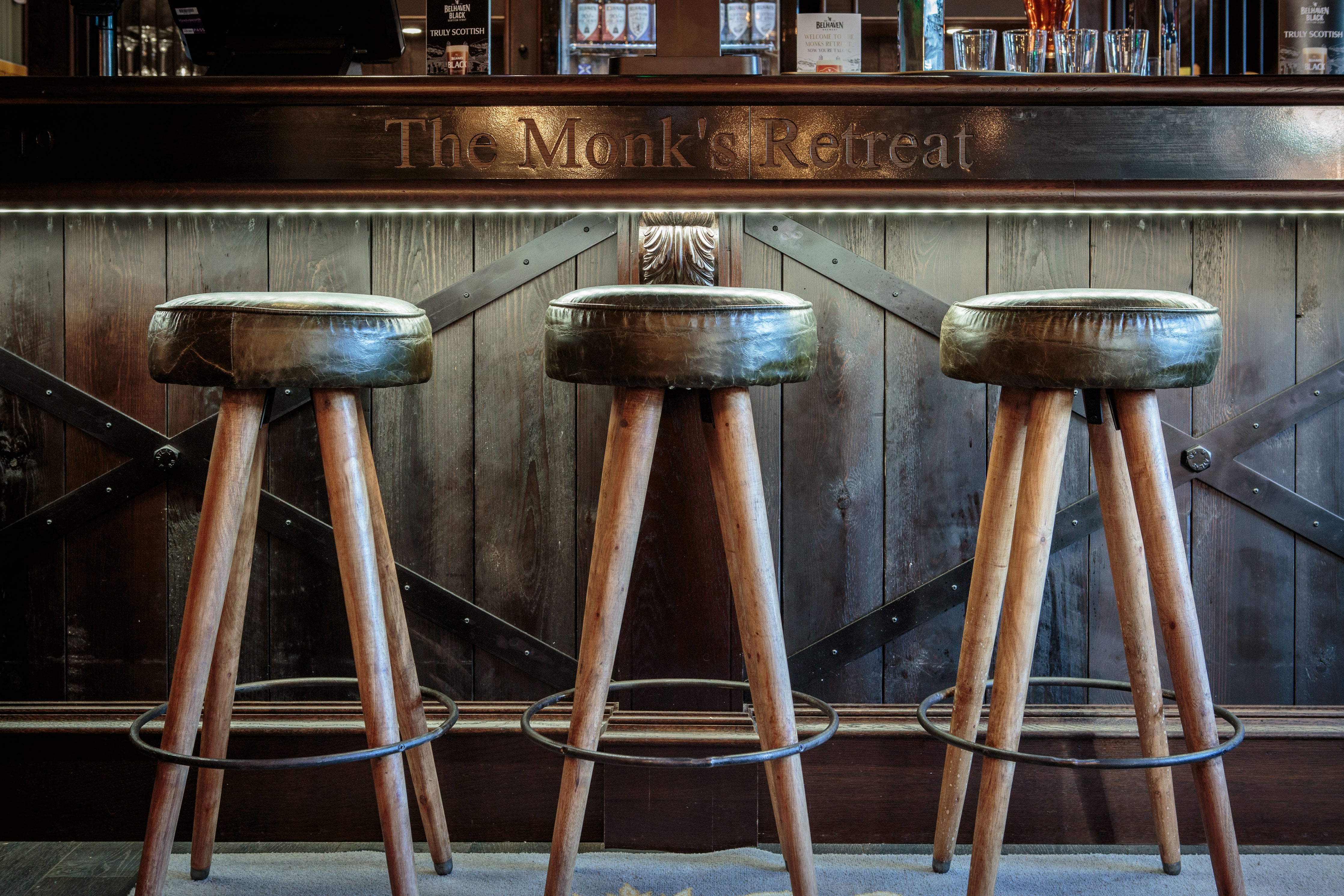 The Monks Retreat pub bar and barstools